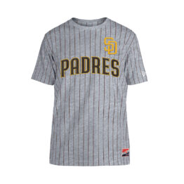 New Era San Diego Padres Game Day T-Shirt Gray Pinstripe Brown