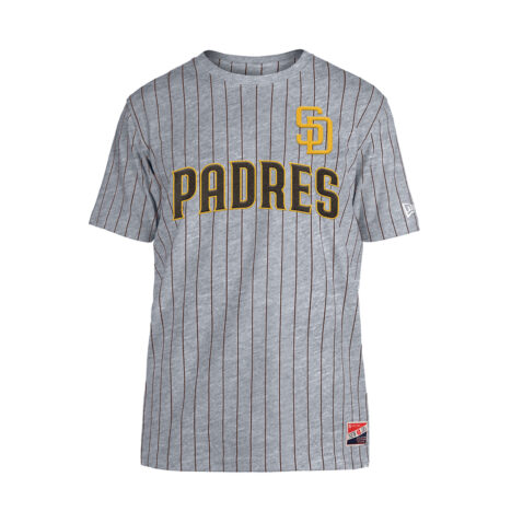 New Era San Diego Padres Game Day T-Shirt Gray Pinstripe Brown