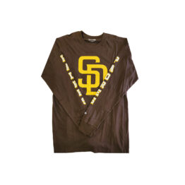 New Era San Diego Padres Team Logo Long Sleeve T-Shirt Brown Gold