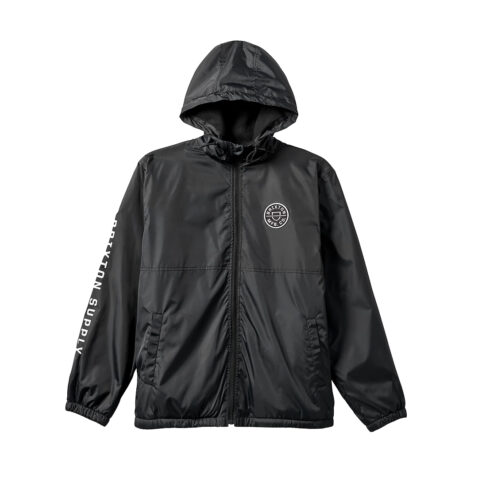 Brixton Claxton Crest LW Zip Hood Jacket Black