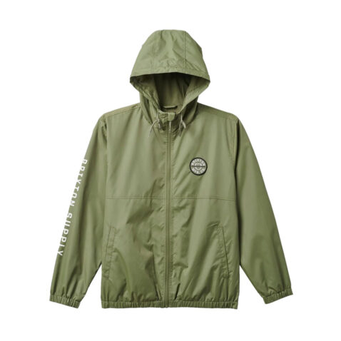 Brixton Claxton Crest LW Zip Hood Jacket Olive Surplus