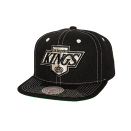 Mitchell & Ness Los Angeles Kings Contrast Natural Vintage Adjustable Snapback Hat Black