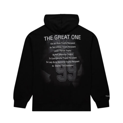 Mitchell & Ness Los Angeles Kings Wayne Gretzky Vintage Logo Premium N&N Player Fleece Black - Image 2