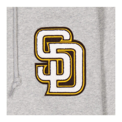 New Era San Diego Padres Logo Select Pullover Zip  Hoodie Heather Gray White