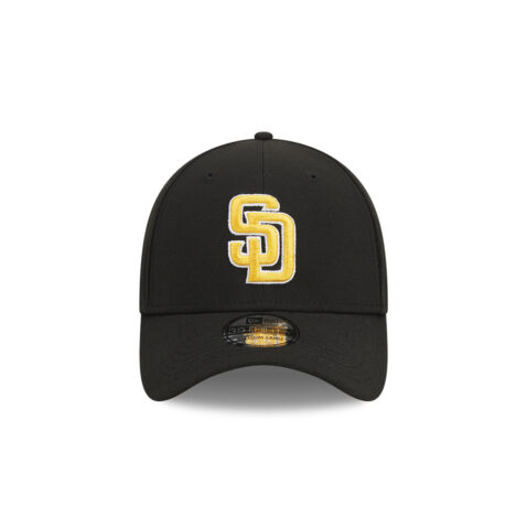 New Era 39Thirty San Diego Padres Evergreen Flexfit Hat Black Gold - Image 3