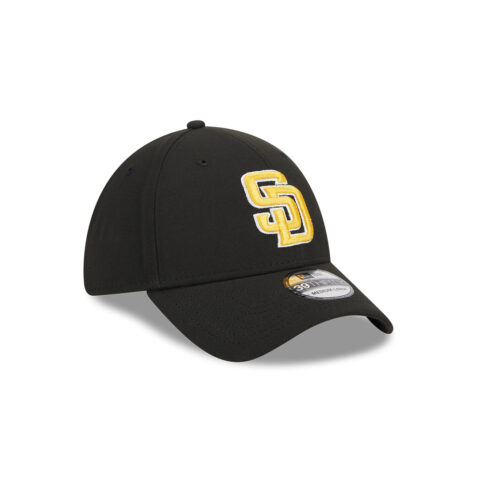 New Era 39Thirty San Diego Padres Evergreen Flexfit Hat Black Gold - Image 4