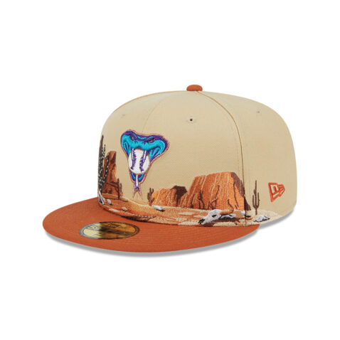 New Era 59Fifty Arizona Diamondbacks Team Landscape Fitted Hat Vegas Gold Rust Orange