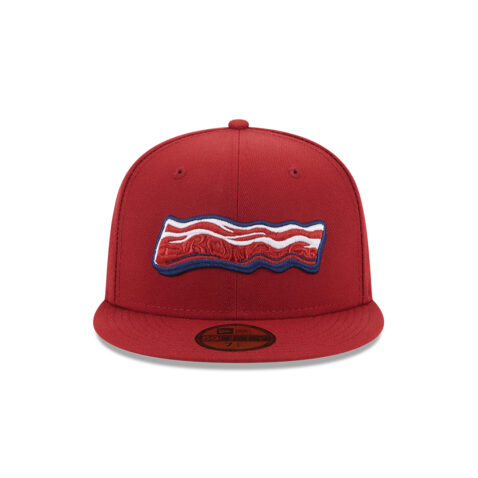 New Era 59Fifty Lehigh Iron Pigs Authentic Collection On Field Road Fitted Hat Red