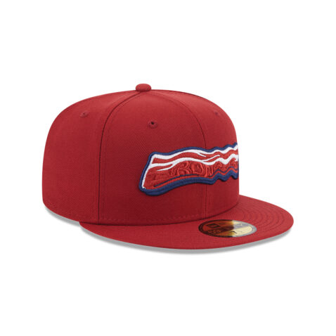 New Era 59Fifty Lehigh Iron Pigs Authentic Collection On Field Road Fitted Hat Red - Image 3
