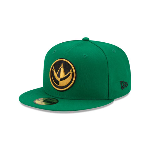 New Era 59Fifty Power Rangers Green Ranger Fitted Hat Kelly Green Gold