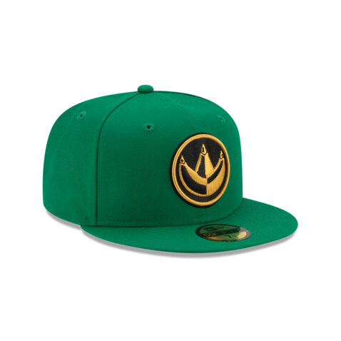 New Era 59Fifty Power Rangers Green Ranger Fitted Hat Kelly Green Gold