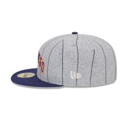 New Era 59Fifty San Diego Padres Cooperstown Heather Pinstripe Fitted Hat Gray Dark Navy