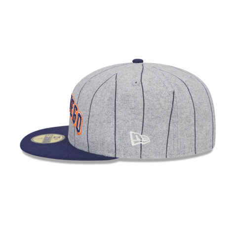 New Era 59Fifty San Diego Padres Cooperstown Heather Pinstripe Fitted Hat Gray Dark Navy - Image 2