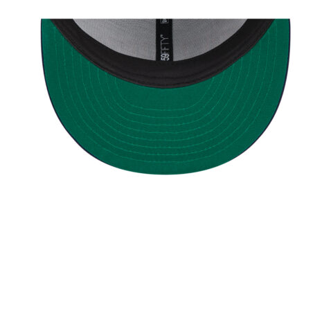 New Era 59Fifty San Diego Padres Cooperstown Heather Pinstripe Fitted Hat Gray Dark Navy - Image 6