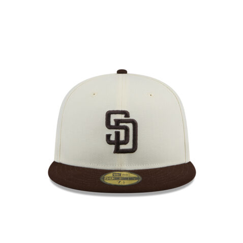 New Era 59Fifty San Diego Padres Evergreen Fitted Hat Chrome White Brown - Image 3