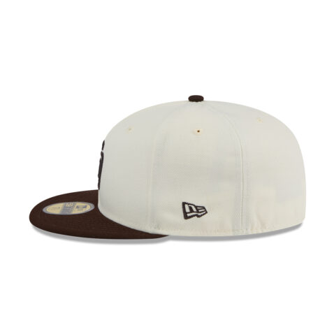 New Era 59Fifty San Diego Padres Evergreen Fitted Hat Chrome White Brown - Image 2