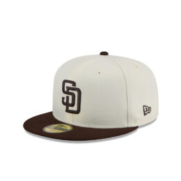 New Era 59Fifty San Diego Padres Evergreen Fitted Hat Chrome White Brown