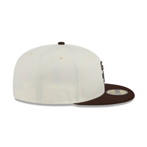 New Era 59Fifty San Diego Padres Evergreen Fitted Hat Chrome White Brown - Image 5