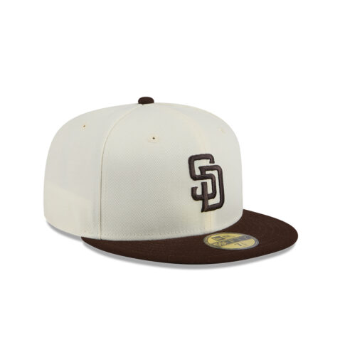 New Era 59Fifty San Diego Padres Evergreen Fitted Hat Chrome White Brown - Image 4