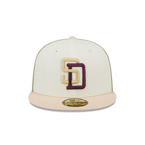 New Era 59Fifty San Diego Padres Thermal Front Fitted Hat White Green Tan - Image 3
