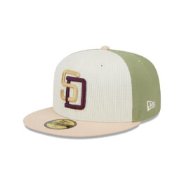 New Era 59Fifty San Diego Padres Thermal Front Fitted Hat White Green Tan