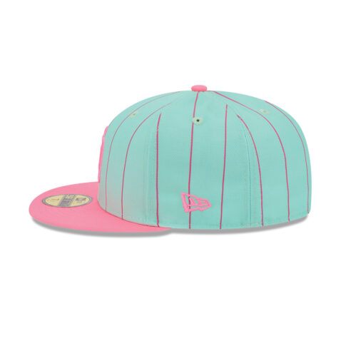 New Era 59Fifty San Diego Padres Throwback Pinstripe Fitted Hat Clear Mint Pink