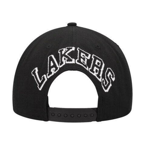 New Era 9Fifty Los Angeles Lakers Chain Stitch Adjustable Snapback Hat Black - Image 4