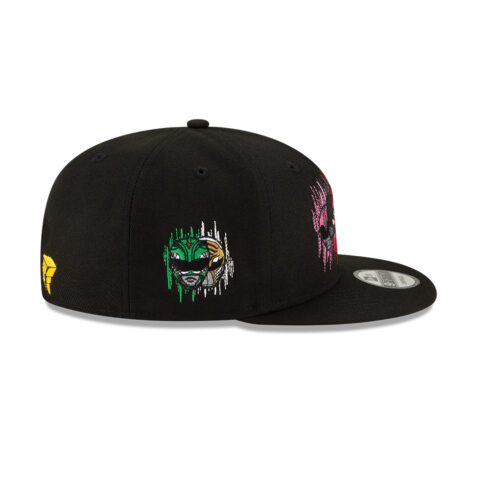 New Era 9Fifty Power Rangers Helmets Adjustable Snapback Hat Black - Image 5