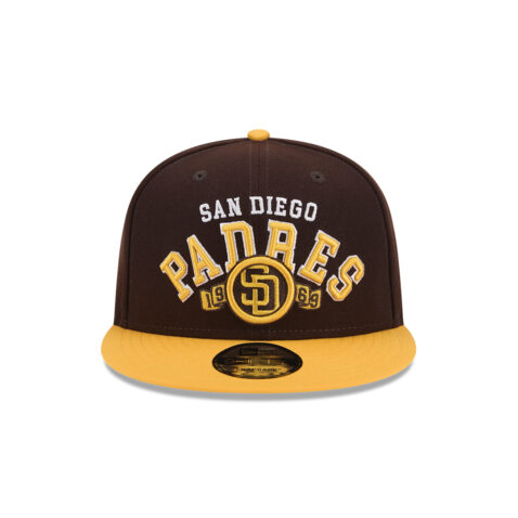 New Era 9Fifty San Diego Padres Throwback Adjustable Snapback Hat Burnt Wood Brown Gold