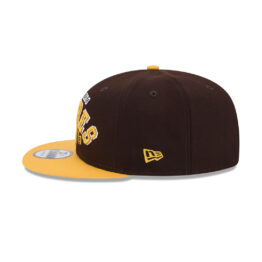 New Era 9Fifty San Diego Padres Throwback Adjustable Snapback Hat Burnt Wood Brown Gold