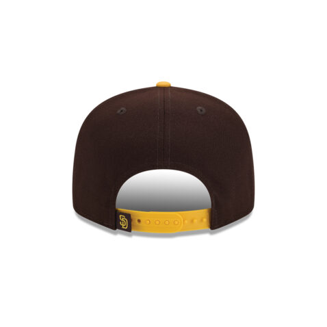 New Era 9Fifty San Diego Padres Throwback Adjustable Snapback Hat Burnt Wood Brown Gold - Image 6