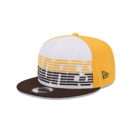 New Era 9Fifty San Diego Padres Throwback Adjustable Snapback Hat White Yellow Burnt Wood Brown