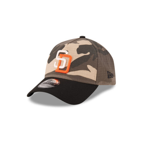 New Era 9Forty San Diego Padres Camo Crown Adjustable Snapback Hat Black