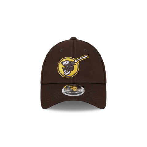 New Era 9Forty San Diego Padres Evergreen Adjustable Snapback Hat Burnt Wood Brown Gold - Image 3