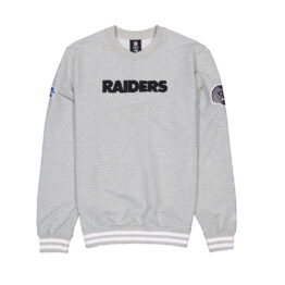 New Era Las Vegas Raiders Logo Select Crewneck Sweater Heather Gray White