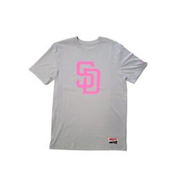 New Era San Diego Padres Distressed Print T-Shirt Grey Pink