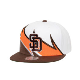 Mitchell & Ness San Diego Padres Waverunner Adjustable Snapback Hat White Brown