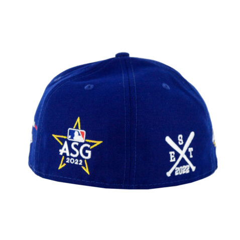 New Era 59Fifty Los Angeles Dodgers All Star Game 2022 Fan Pack Multi Patch Fitted Hat Dark Royal