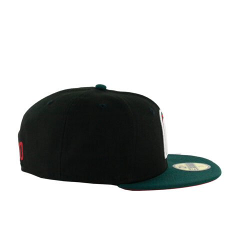 New Era 59Fifty Mexico Baseball 2023 Two Tone Fitted Hat Black Red Dark Green - Image 4