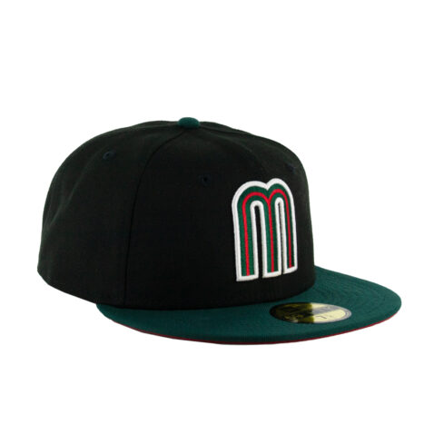New Era 59Fifty Mexico Baseball 2023 Two Tone Fitted Hat Black Red Dark Green - Image 3