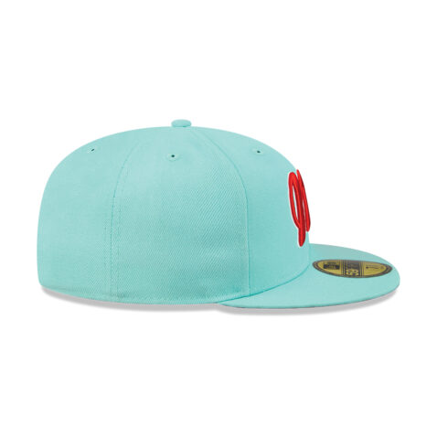 New Era 59Fifty Mexico City Diablos Rojos De Mexico Alternate 2 On Field Fitted Hat Clear Mint Scarlet Red - Image 5