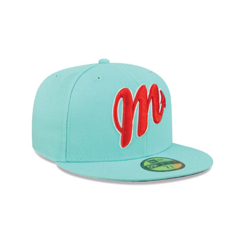 New Era 59Fifty Mexico City Diablos Rojos De Mexico Alternate 2 On Field Fitted Hat Clear Mint Scarlet Red - Image 4