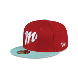 New Era 59Fifty Mexico City Diablos Rojos De Mexico FG INV M Logo On Field Fitted Hat Red Clear Mint
