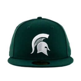 New Era 59Fifty Michigan State Spartans Fitted Hat Dark Green White