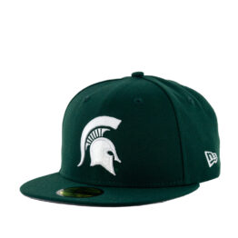 New Era 59Fifty Michigan State Spartans Fitted Hat Dark Green White