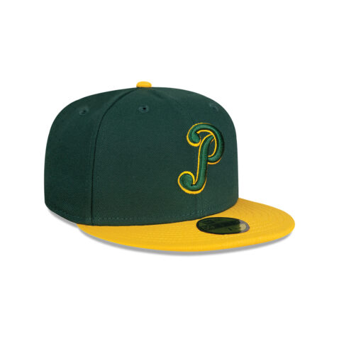 New Era 59Fifty Pericos de Puebla Away Road On Field Fitted Hat Dark Green Gold