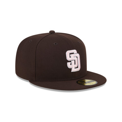 New Era 59Fifty San Diego Padres Mother’s Day 2024 Fitted Hat Burnt Wood Brown Pink