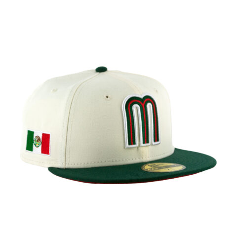 New Era 59Fifty World Baseball Classic Mexico Fitted Hat Chrome White Red Dark Green - Image 4