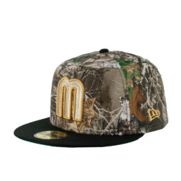 New Era 59Fifty World Baseball Classic Mexico Two Tone Fitted Hat Chrome Realtree Edge Camo Black