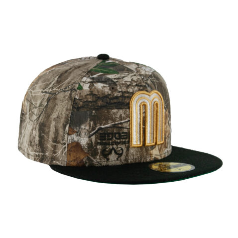 New Era 59Fifty World Baseball Classic Mexico Two Tone Fitted Hat Chrome Realtree Edge Camo Black